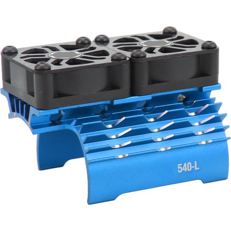 Ventilateur de refroidissement RC 36mm 28000RPM 8.4V avec double ventilateur et radiateur pour moteur brushless 540/550 bleu (1/5)
