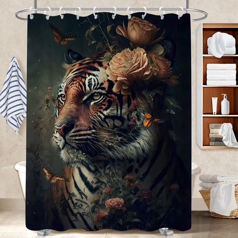 Rideau de douche tissu polyester 180x180 Épais séparation douche pour décoration salle de bain (1/5)