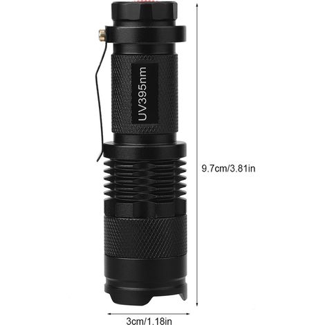 395-nm-UV-LED-Taschenlampe für Detektion und Inspektion, Schwarz (1/5)