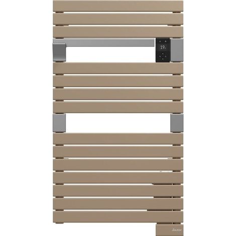 Sauter – Sèche-serviettes électrique soufflant 500W – Dimensions h.99,5 x l.55 cm – Acier cappuccino – Programmation hebdomadaire