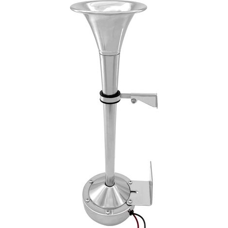 Avertisseur sonore ISURE MARINE 12 V pour bateaux, acier inoxydable, trompette unique, 118 dB, kit complet, tonalité grave, 40 cm (15-3/4"), étanche, pour navires, bateaux, marins, yachts, camions, SU