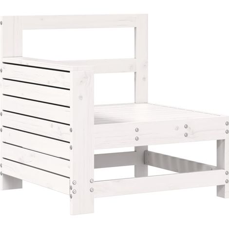 Maison Exclusive - Gartensofa mit Armlehne Weiß 69x62x70,5 cm Mas (1/5)