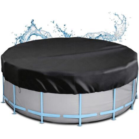 Runde Poolabdeckung, Winterabdeckung, runde Plane für Sommer und Winter, 210D Oxford, UV- und reißfest, Ø 244 cm 24424420CM - (1/5)