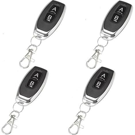 Télécommande 433 MHz AB Boutons Matal Transmetteur sans Fil Code d'apprentissage Télécommande Intelligente pour Ouvre Porte de Garage(4 articles) (1/4)