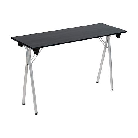 Table pliante de formation L 120 x P 40 bois Zonza noir - Piètement aluminium - Maxiburo