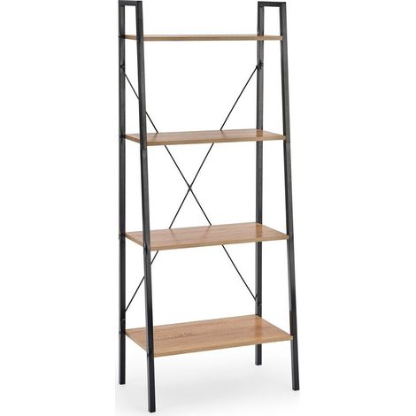 Estantería Houston 1890, Roble Sonoma + Negro, Abierta sin pared trasera, Metal, Aglomerado laminado, Número de puertas: 0, Número de cajones: 0, 148x60x32cm