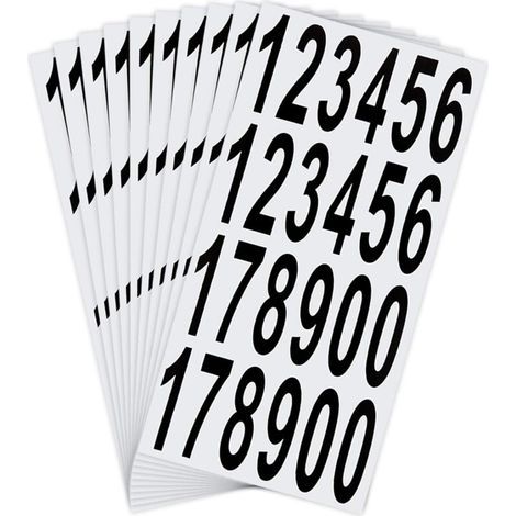Confezione da 10 adesivi per numeri di cassetta postale – Vinile impermeabile – Dimensioni 2,5 x 7,6 cm – Per uso interno ed esterno (1/5)