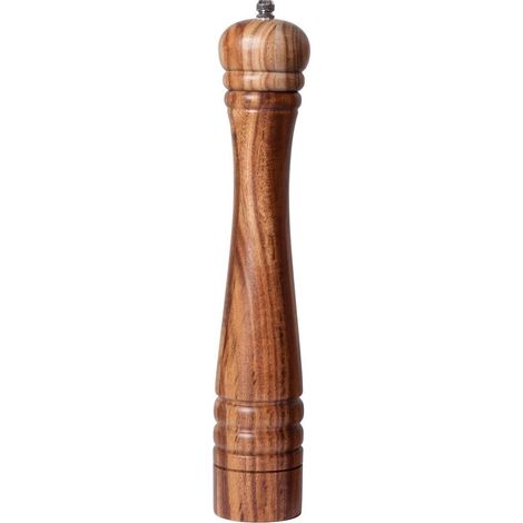 1 - Moulin à poivre - Moulin à sel - Broyeur céramique réglable - Bois d&39acacia durable - Pour cuisine et salle à manger - Naturel - 30x5,5cm