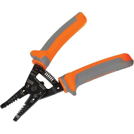 Pince à dénuder isolée 1000 V pour couper et bandes 10-18 solides et 12-20 fils AWG, orange (1/5)
