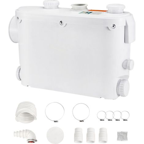 Pompe de broyage 500W, débit 6600 L/h, hauteur 8 m, 3 entrées pour WC, sous-sol, cuisine, évier, douche, baignoire. (1/5)