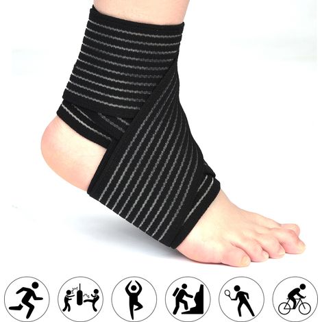 Attelle de genou/mollet noire à haute élasticité, bandage de compression et de soutien (1/5)