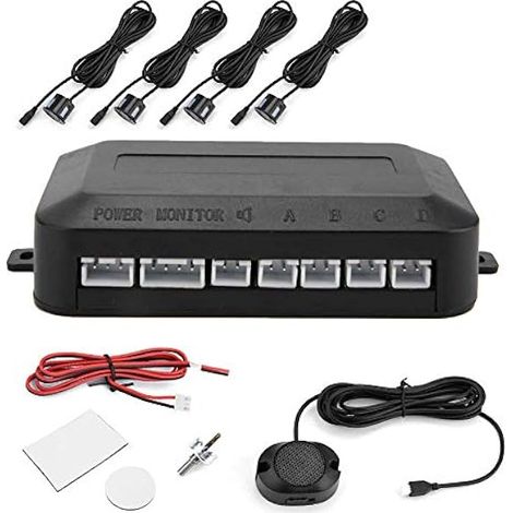 4 Radar De Recul Voiture, Buzzer Radars Parking Kit Aide Au Stationnement Auto Système Parcage Inverse Arrière Capteurs Audio électromagnétique Avec Avertissement Sonore Distance Détection Détecteurs (1/5)