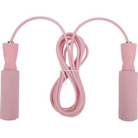 Adjustable steel wire jump rope with double bearings for men, women and children, pink (1/5)