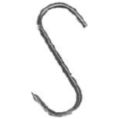 ORECA - 2 GANCI A S CON PUNTA - ACCIAIO INOX 60X3MM