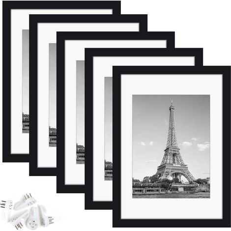 Cadres Photo Cadre A4 pour Photos Images Affiches Puzzle 21x29.7cm lot de 5 Noir (1/5)