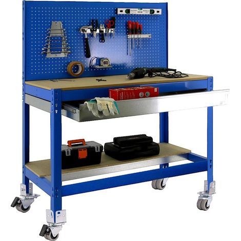 Simonrack Banco da Lavoro Blu e Legno 152 cm