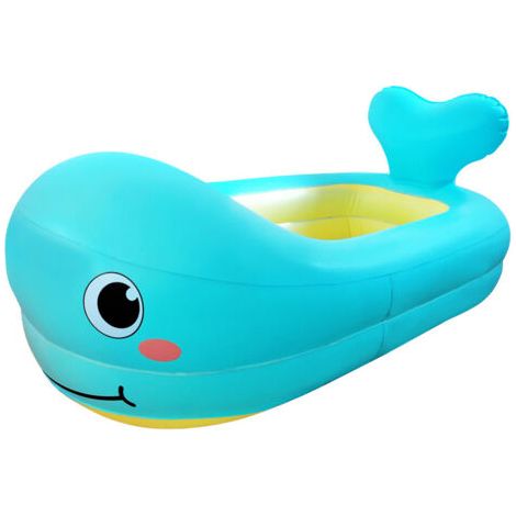 Baignoire gonflable pour enfants, baignoire portable en forme de baleine mignonne, piscine pour enfants étanche, siège de voyage avec coussin épais pour la salle de bain et les voyages en famille.