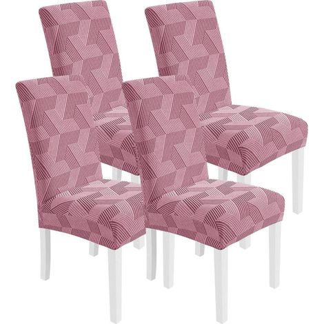 Stretch Stuhlhussen 4er Set, Universal, Hochlehner, Rosa (1/5)