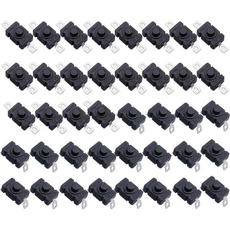 40 interrupteurs à bouton-poussoir autobloquants, interrupteur de lampe torche kan-28 (20 broches plates avec trou + ... (1/5)