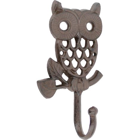 Signes Grimalt Perchero Adorno Pared  Percha Buho Jardin Marrón 5x10x19cm 36715