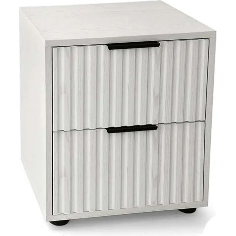Commode moderne blanche 40 x 30 x 45 cm avec 2 cassetti