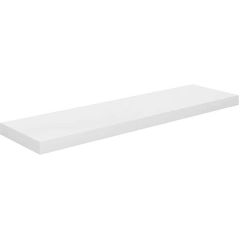 Mensole a Parete Scaffale da parete Ripiano a Parete Bianco Lucido 90x23,5x3,8 cm in MDF (1/5)