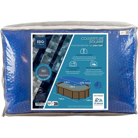 Bache Solaire Ovale 350 x 720 cm 180 microns Bleu Piscine