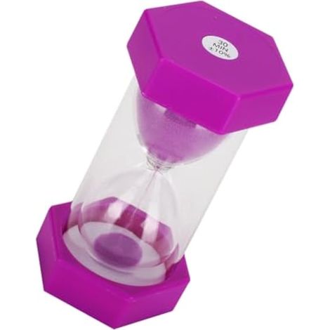 Joyzan Minuteur Sabliers, Sandglass Timer à Code Couleur Anti Chute Horloge de Sable Hourglass Minuterie Cadeaux pour Jeux Exercice Maison calcul du Compte rebours brossage des Enfants Dents Violet (1/5)