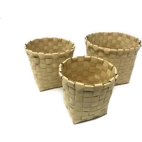 Set 3 cestini Organizer da Bagno Materiale Impermeabile Contenitore portaoggetti Make up per Asciugamani spazzole Porta Sapone Cosmetici beige scuro