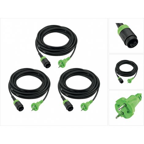 Lot de 3 câbles H05 RN-F 2x1 – Longueur 4m – Tension 240V – Remplacement rapide pour outils électriques Festool
