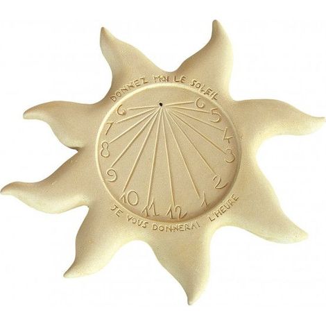 Cadran solaire motif Soleil pierre naturelle vieillie 40cmx40cm (1/2)