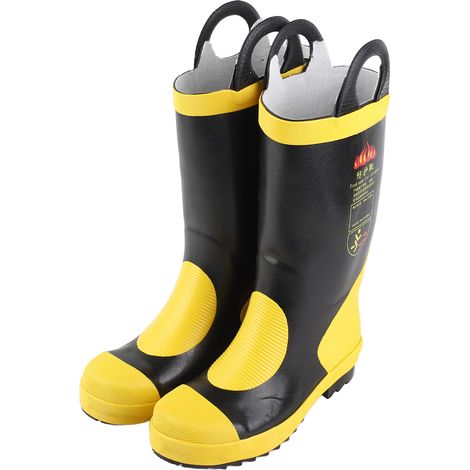 Bottes de secours d'urgence hautes, isolantes et résistantes à la chaleur, en caoutchouc antidérapant, pour la protection contre le feu (1/5)