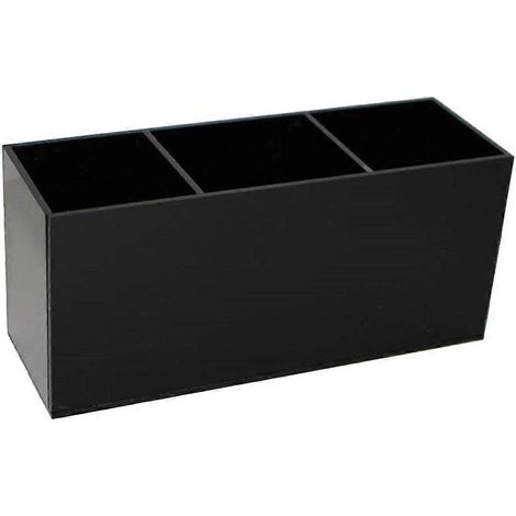 Boîtes de rangement de bureau, boîtes à stylos multi-compartiments, boîtes porte-télécommandes, organiseur de stylos, boîte pour outils de maquillage-20x9cm-Black