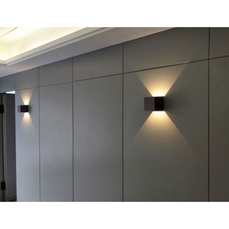 Applique Murale - 6 W - Aluminium - Réglable Haut Bas - Pour Chambre Couloir Salon Intérieur - 10 x 10 x 10 cm - Lumière Chaude - 1 Pièce (1/4)