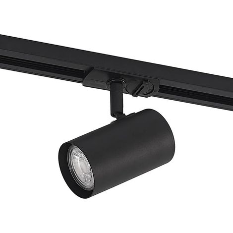 Projecteur sur rail Lindby Linaro, GU10, Ø 6 cm, noir, monophasé (1/5)