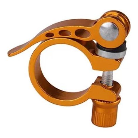 Abrazadera de tija de sillín Roxar para bicicleta, 31,8 mm, aluminio dorado (1/4)
