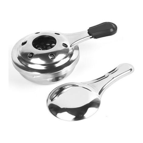 Brûleur à alcool, brûleur d'alcool pour fondue, brûleur à alcool gélifié, Acier Inoxydable, Gris, 15 x 9,3x 4,5 cm (1/4)