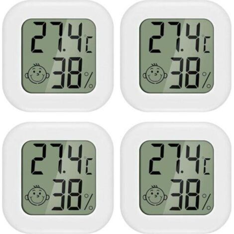 4 pièces Mini LCD Thermomètre Hygromètre Interieur Termometre Maison Convient pour Les Chambres D'enfants,Les Chambres de Personnes âgées etc (1/4)
