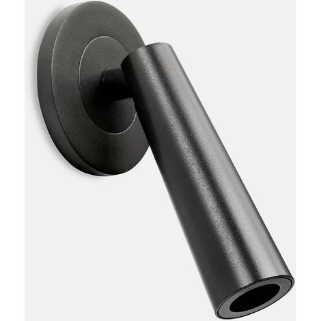 LedsC4 Gamma - Luz de Lectura para Cabecero LED 3.6W y 137lm con Luz Cálida 2700K. Diámetro 7cm. Estructura de Aluminio. Color Gris (1/3)