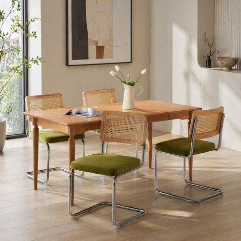Chaise salle manger cantilever velours olive OKMYHOME (1/5)