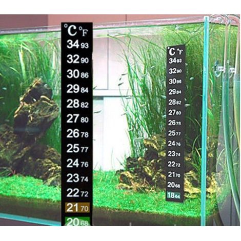 TrAdE Shop Traesio - 2x Termometro Di Precisione Adesivo Vetro Acquario Marino Dolce Acqua Terrario - (1/2)