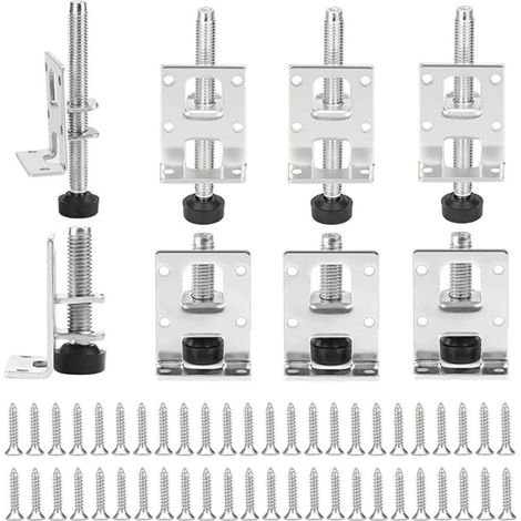 SQLJYU Lot de 8 pieds réglables pour meubles, tables, étagères, armoires, établis 55 mm/102 mm (1/4)