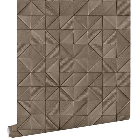 papier peint graphique 3D marron - ESTAhome (1/5)
