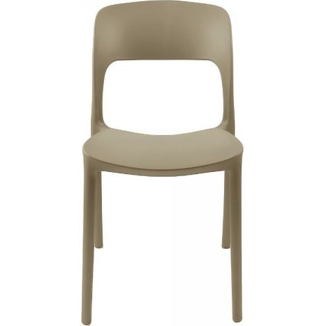 Set 4 Sedia in Polipropilene Vela Impilabili Tortora – Profilo Curvo e Design Essenziale