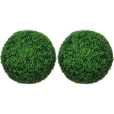 Lot de 2 boules de buis artificielles de 50 cm décoration pour intérieur ou extérieur vert