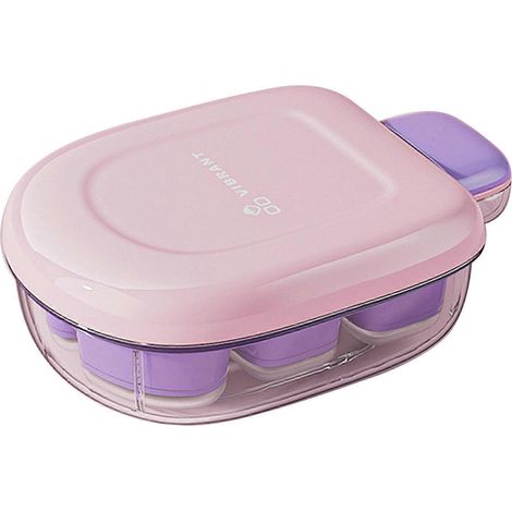 Moule à glaçons avec couvercle et bac, polyvalent et idéal pour les barbecues et fêtes dans le jardin (rose). (1/4)