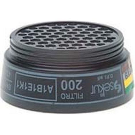 1PZ FILTRO ANTIGAS SERIE 200 A1 B1 E1 K1 PER SEMIMASCHERA POLIMASK100 - 200 A1 B1 E1 K1