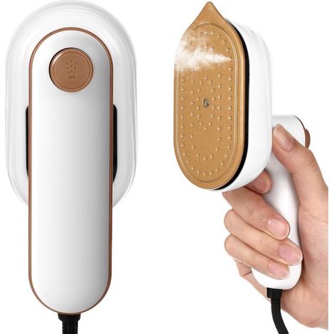 Tragbares Mini-Bügeleisen mit 180° drehbarem Griff – Kabelloses und faltbares Dampfbügeleisen für Kleidung (1/5)