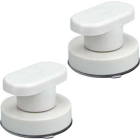 Set mit 2 Saugnapfgriffen für WC-Sitz, Türgriff und Schubladengriff mit starkem Saugnapf für Glastüren und Glasspiegel im Badezimmer