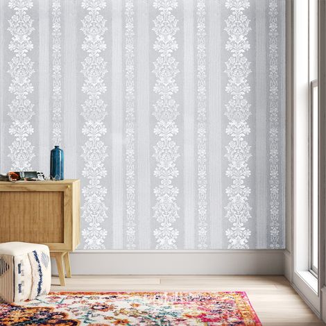5m Retro Flower Textured PVC Self Adhesive Wallpaper Roll (1/5)